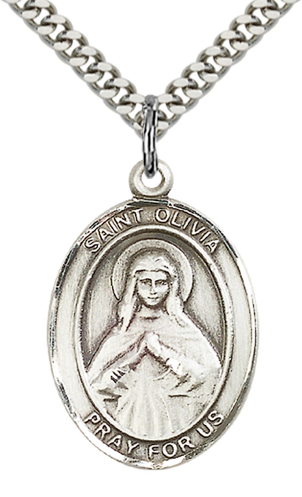 Bliss Manufacturing St Olivia Catholic Saint Oval Medal