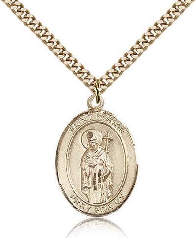 St Ronan Medal Necklace, gold-filled, Bliss Manufacturing