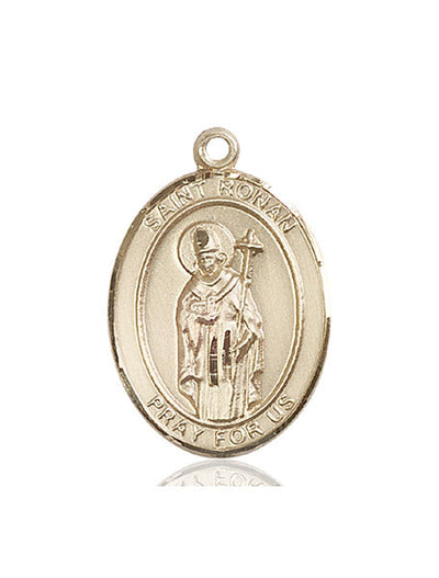 St Ronan Medal Necklace, 14kt gold, Bliss Manufacturing