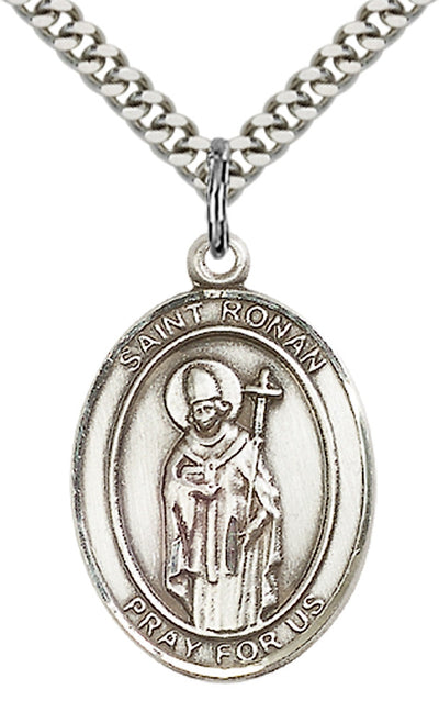 St Ronan Medal Necklace, pewter / sterling silver / gold-filled, Bliss Manufacturing