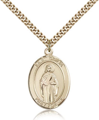 Bliss St Odilia Catholic Saint Oval Medal