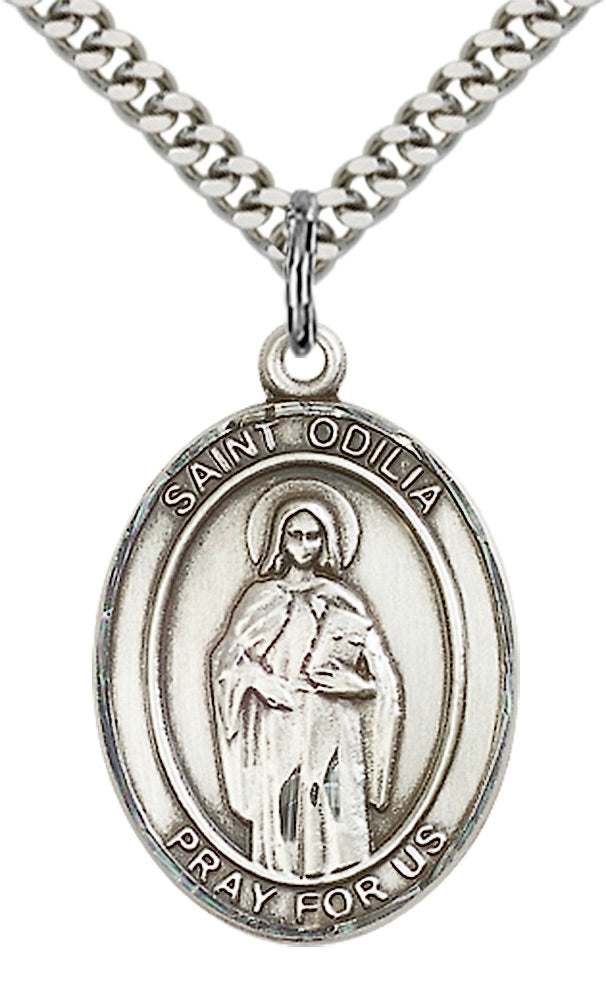 Bliss St Odilia Catholic Saint Oval Medal