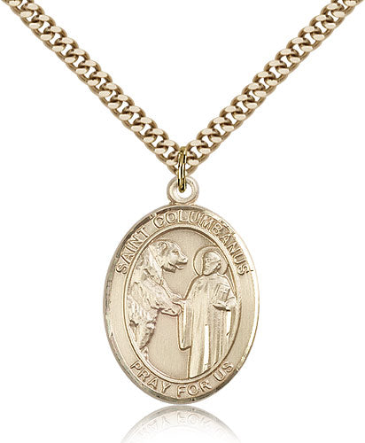 Bliss St Columbanus Catholic Patron Saint Medal