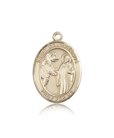 St Columbanus Medal Necklace, 14kt gold, Bliss Manufacturing