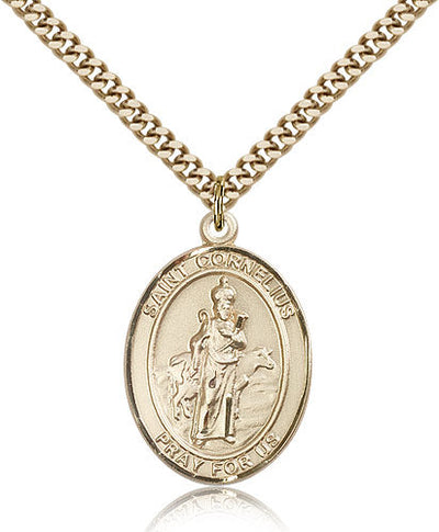 St Cornelius Medal Necklace, gold-filled, Bliss Manufacturing