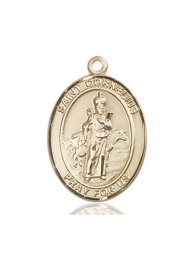 St Cornelius Medal Necklace, 14kt gold, Bliss Manufacturing