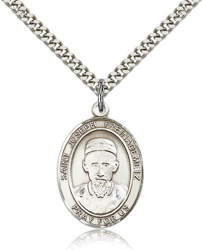 St. Joseph Freinademetz Medal Necklace, pewter / sterling silver / gold-filled, Bliss Manufacturing