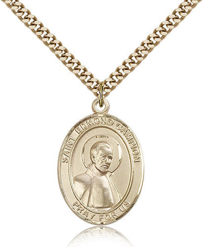 St Edmund Campion Medal Necklace, gold-filled, Bliss Manufacturing