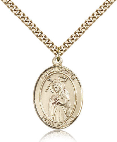 St Regina Catholic Saint Medal, gold-filled, Bliss Manufacturing
