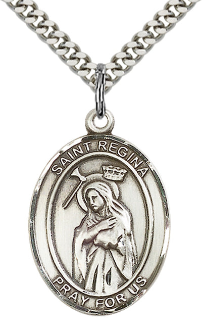 St Regina Catholic Saint Medal, pewter / sterling silver / gold-filled, Bliss Manufacturing
