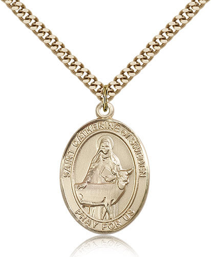 Bliss St Catherine of Sweden Catholic Patron Saint Medal