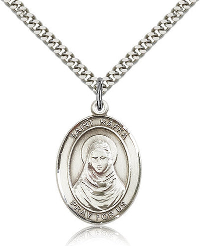 St. Rafka Catholic Saint Medal Pendant, pewter / sterling silver / gold-filled, Bliss Manufacturing