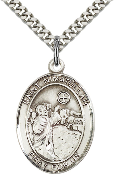 St Nimatullah Catholic Saint Medal, pewter / sterling silver / gold-filled, Bliss Manufacturing