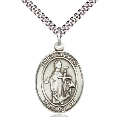 St Clement Medal Necklace, pewter / sterling silver / gold-filled, Bliss Manufacturing