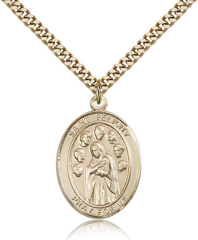 St Felicity Medal Necklace, gold-filled, Bliss Manufacturing