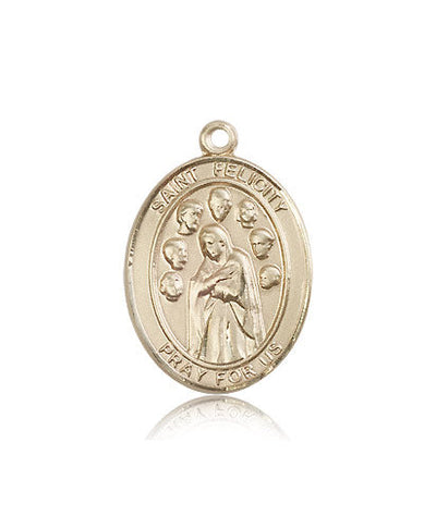 St Felicity Medal Necklace, 14kt gold, Bliss Manufacturing