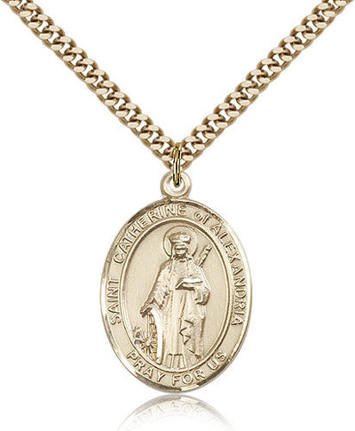St Catherine of Alexandria Medal Necklace, gold-filled, Bliss Manufacturing