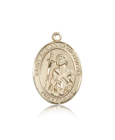 St Adrian of Nicomedia Medal Necklace, 14kt gold, Bliss Manufacturing
