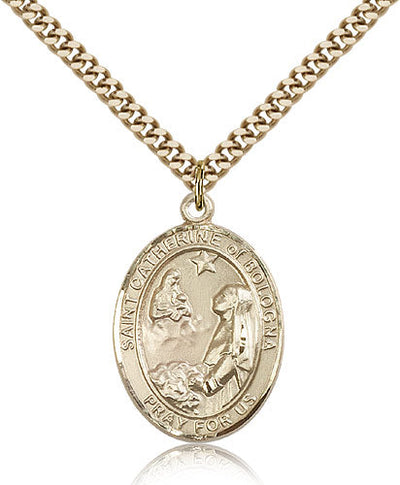 St Catherine of Bologna Medal Necklace, gold-filled, Bliss Manufacturing