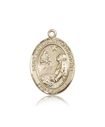 St Catherine of Bologna Medal Necklace, 14kt gold, Bliss Manufacturing
