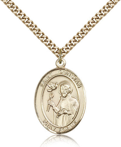 St Dunstan Medal Necklace, gold-filled, Bliss Manufacturing