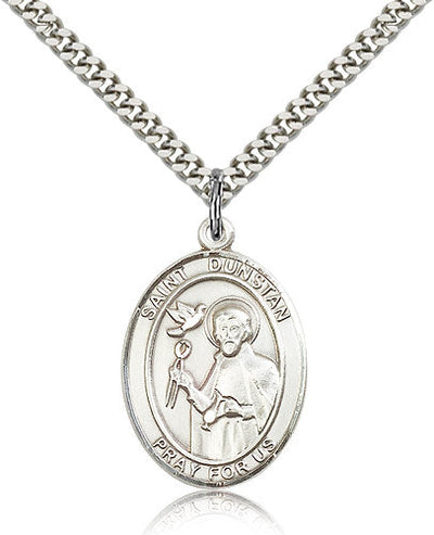 St Dunstan Medal Necklace, pewter / sterling silver / gold-filled, Bliss Manufacturing