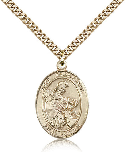 St Eustachius Medal Necklace | Silver or Golds – Bliss Manufacturing (view 2)