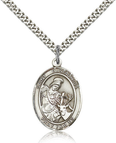 St Eustachius Medal Necklace | Silver or Golds – Bliss Manufacturing