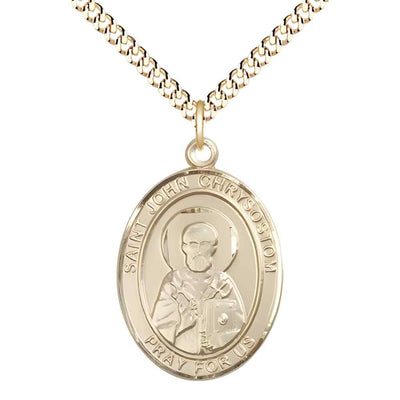 St John Chrysostom Medal Necklace, gold-filled, Bliss Manufacturing