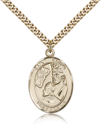 Bliss St Edwin Catholic Patron Saint Medal