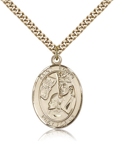 St Edwin Medal Necklace, gold-filled, Bliss Manufacturing