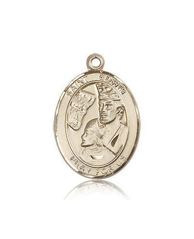 St Edwin Medal Necklace, 14kt gold, Bliss Manufacturing
