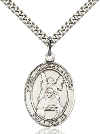 St Frances of Rome Medal Necklace, pewter / sterling silver / gold-filled, Bliss Manufacturing