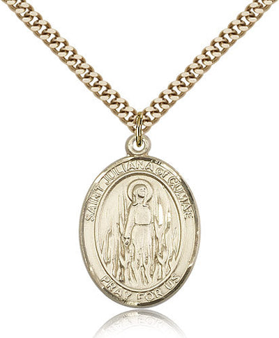 St Juliana of Cumae Medal Necklace, gold-filled, Bliss Manufacturing