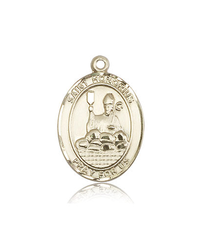 bliss manufacturing large 14kt gold st honorius of amiens medal,