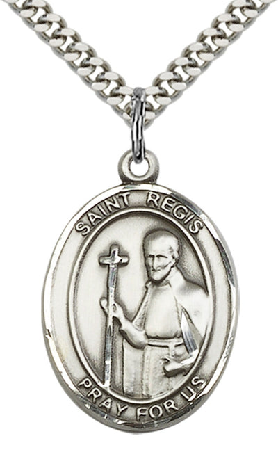 St Regis Medal Necklace, pewter / sterling silver / gold-filled, Bliss Manufacturing