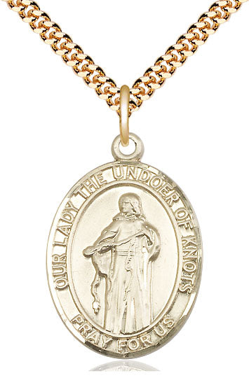 Our Lady the Undoer of Knots Catholic Patron Saint Medal, gold-filled, Bliss Manufacturing