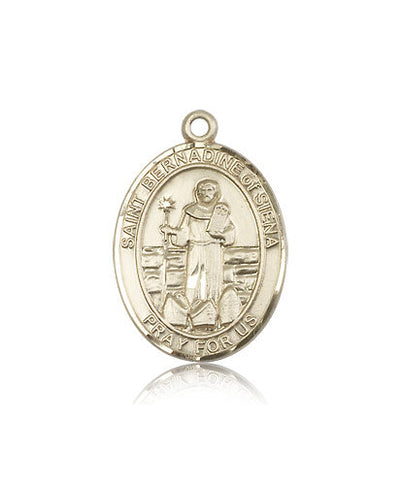 St Bernadine of Sienna Medal Necklace, 14kt gold, Bliss Manufacturing