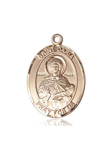 St Daria Medal Necklace, 14kt gold, Bliss Manufacturing