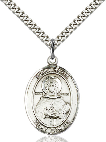 St Daria Medal Necklace, pewter / sterling silver / gold-filled, Bliss Manufacturing