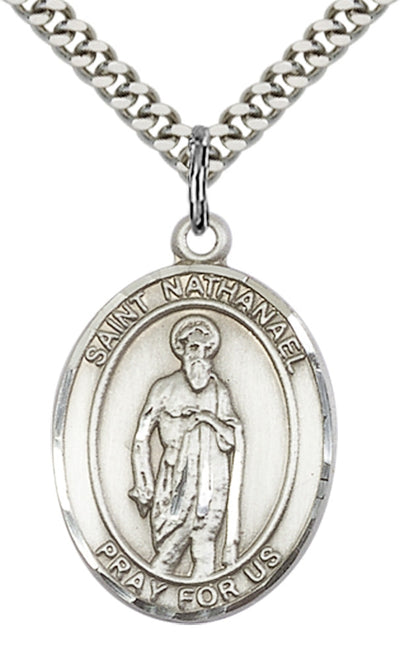 St Nathanael Catholic Saint Medal, pewter / sterling silver / gold-filled, Bliss Manufacturing