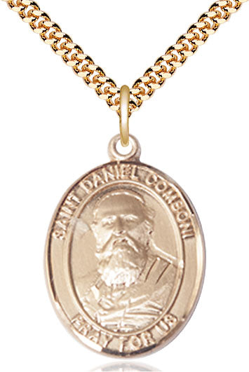 St Daniel Comboni Medal Necklace, gold-filled, Bliss Manufacturing