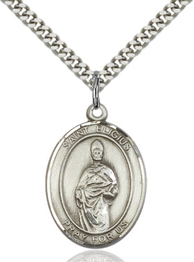 St Eligius Medal Necklace, pewter / sterling silver / gold-filled, Bliss Manufacturing