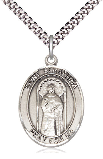 St Seraphina Catholic Saint Medal, pewter / sterling silver / gold-filled, Bliss Manufacturing
