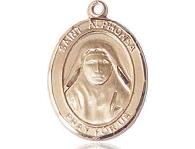 St Alphonsa of India Medal Necklace, 14kt gold, Bliss Manufacturing