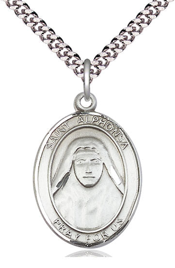 St Alphonsa of India Medal Necklace, pewter / sterling silver / gold-filled, Bliss Manufacturing