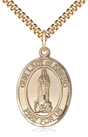 Our Lady of Kibeho Catholic Patron Saint Medal, gold-filled, Bliss Manufacturing