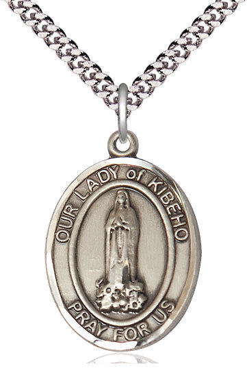 Our Lady of Kibeho Catholic Patron Saint Medal, pewter / sterling silver / gold-filled, Bliss Manufacturing