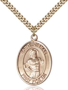 St Dismas Medal Necklace, gold-filled, Bliss Manufacturing