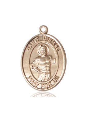 St Dismas Medal Necklace, 14kt gold, Bliss Manufacturing